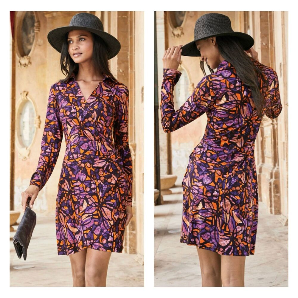 PERUVIAN CONNECTION Stella Kaleidoscopic Crossover Mini Dress, Concord, Sz XL